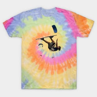 Kitesurfer Somersaulting Color Illustration T-Shirt